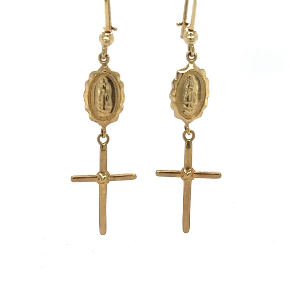 Elegant Gold Cross Dangle Earrings